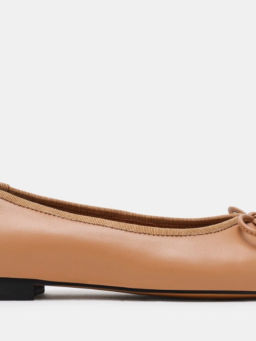 Steve Madden Women's Tan Ballet Flat with Bow Trim